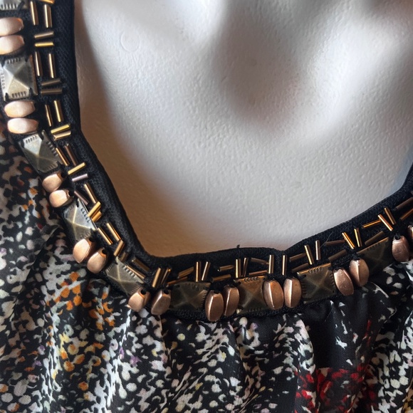 MAURICES Size XL -  Black Halter Mini Dress, Sleeveless, Beaded Chiffon NWOT - Picture 6 of 13